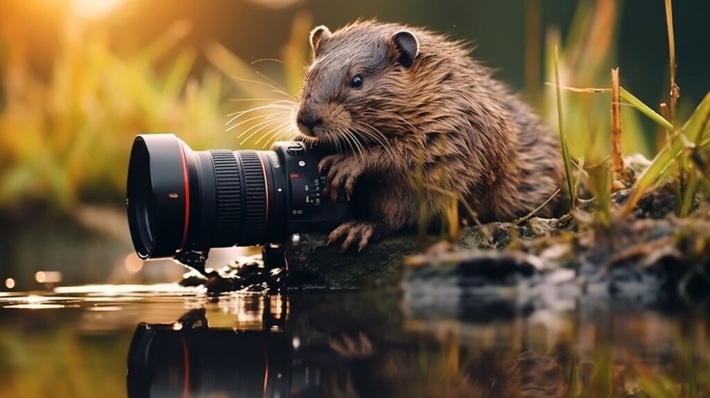 Elegant wildlife photographer in nature 2